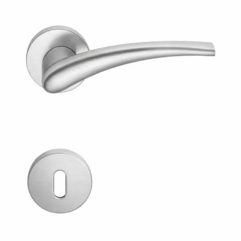 Maniglia World Blazer FL 11 R Colombo Design per porta, foro Patent, rosetta tonda diametro 50 mm, finitura Cromo Opaco Gratis Retour