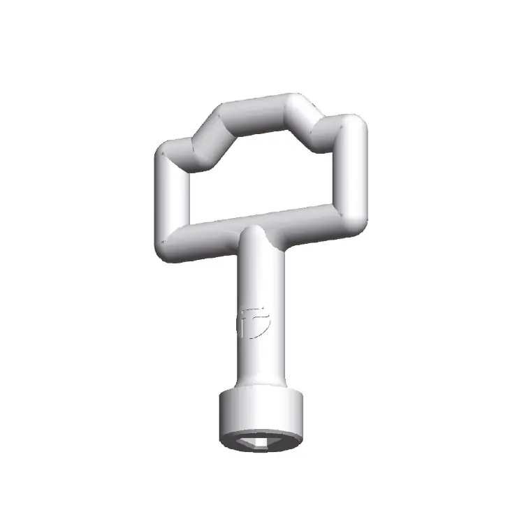 Chiave NQ104 Giussani per Box elettrico, triangolo 6,5 mm, diametro 13,9 mm, finitura Nichelato Express Levering