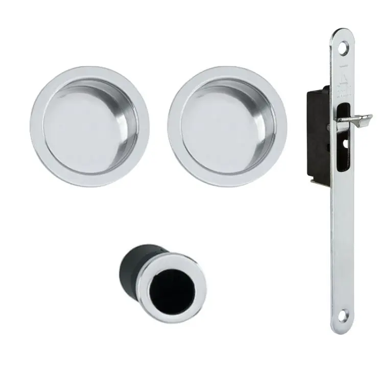 Flitsaanbieding Kit tondo cieco TCLM Ad-Point con tirante per porta scorrevole, diametro 48 mm, Acciaio finitura Cromato Lucido
