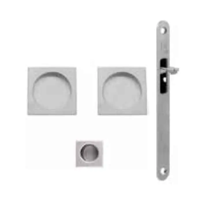 Laatste Versie Kit quadro cieco QOLM Ad-Point con tirante per porta scorrevole, diametro 48 mm, Acciaio finitura Cromato Satinato