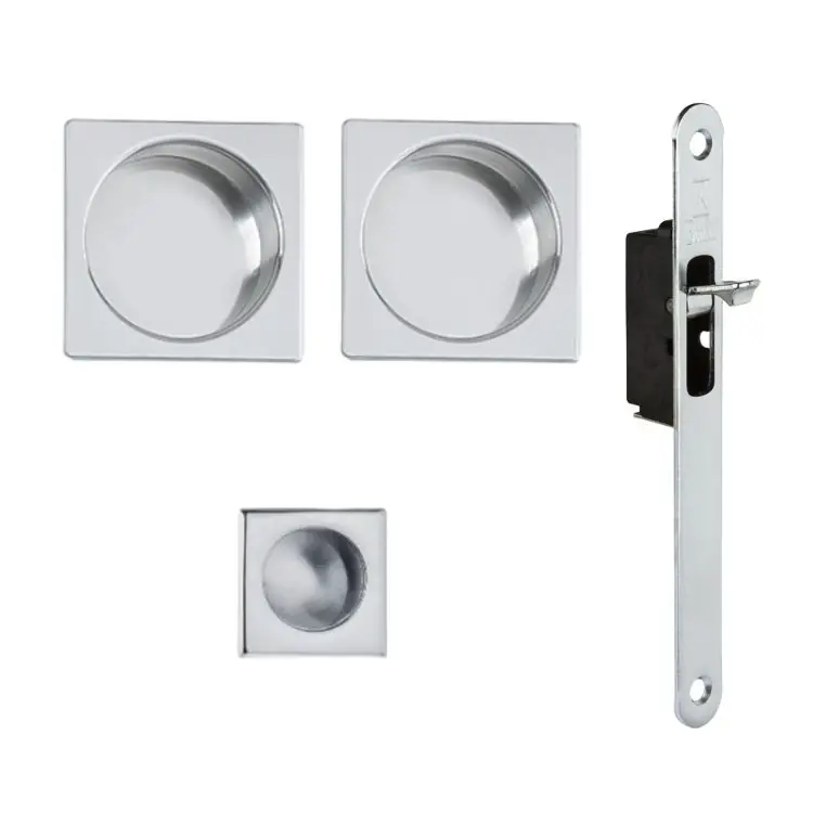 Kit quadro cieco QCLM Ad-Point con tirante per porta scorrevole, diametro 48 mm, Acciaio finitura Cromato Lucido Gratis Retour