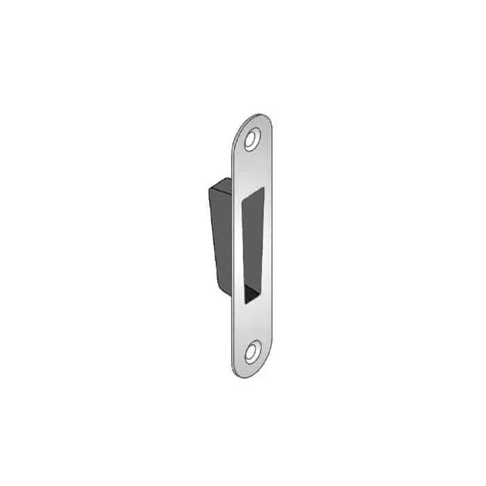 Korting Incontro per serratura Bonaiti B-Two e B-One, con magnete, dimensione 112x22 mm, bordo tondo, Acciaio finitura Cromato Satinato