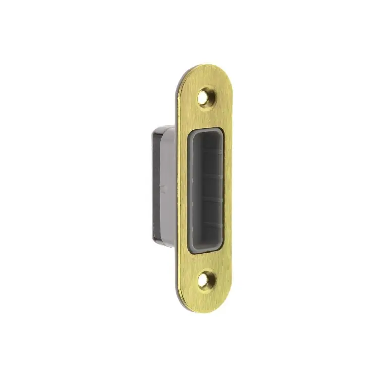 Contropiastra regolabile GI98 Bonaiti per serratura magnetica B-Forty, bordo tondo, dimensioni 82x22 mm, colore Ottonato Lucido Lage Prijs