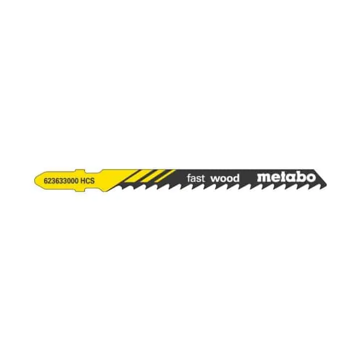 Direct Verzonden Confezione 5 lame a seghetto Metabo Fast wood T144D, rettificata/stradata, per legno, dimensioni 74x1,25 mm