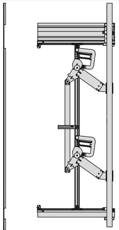 Must-Have Sistema per ante a scomparsa EXEDRA sinistro con rientro laterale H.1576-2530 mm, profondità 400-900 mm, Bortoluzzi, finitura Anodizzato Argento
