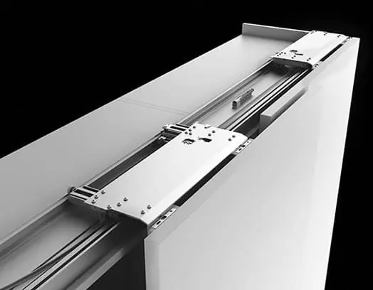 Kit carrelli Slider M50 Flex H. 33 mm, per sistema scorrevole complanare Bortoluzzi, portata 50 Kg, LI 2731-3200 mm, finitura Anodizzato Argento Dagaanbieding