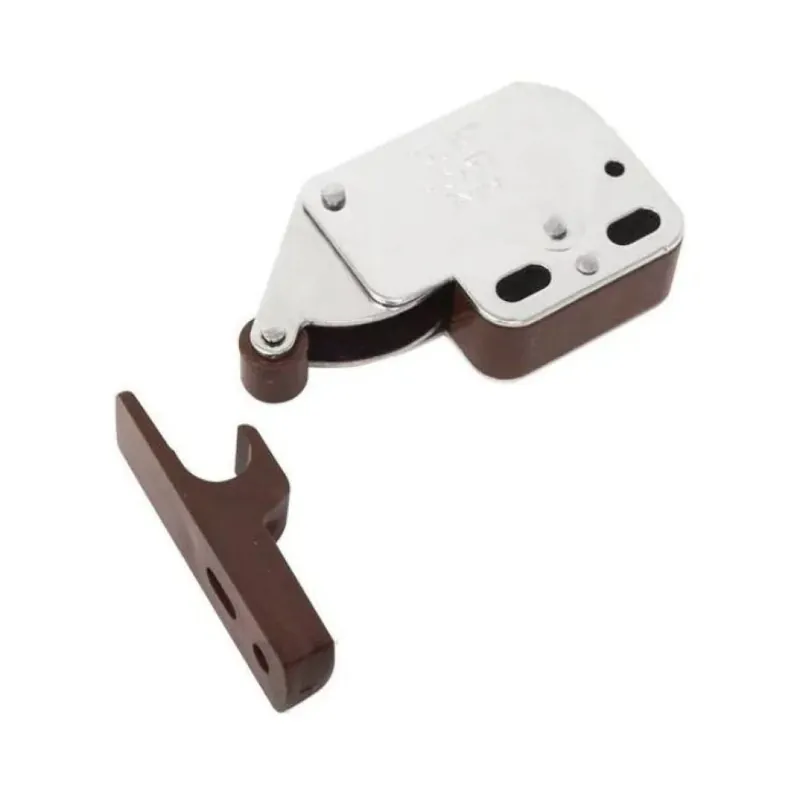 Cricchetto a spinta per ante mobile Chiusura a scatto Mini-Latch cromo plastica Marrone Veilige Betaling