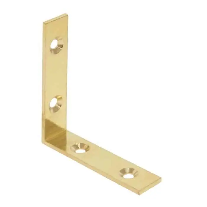 Must-Have Angolare reggipiano 318 Elab per mobile, dimensione 30x30 mm, finitura Ottone Lucido