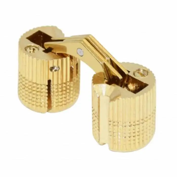 Cerniera 200 Elab per mobile, a scomparsa, diametro 16 mm, finitura Ottone Lucido Bestel Nu