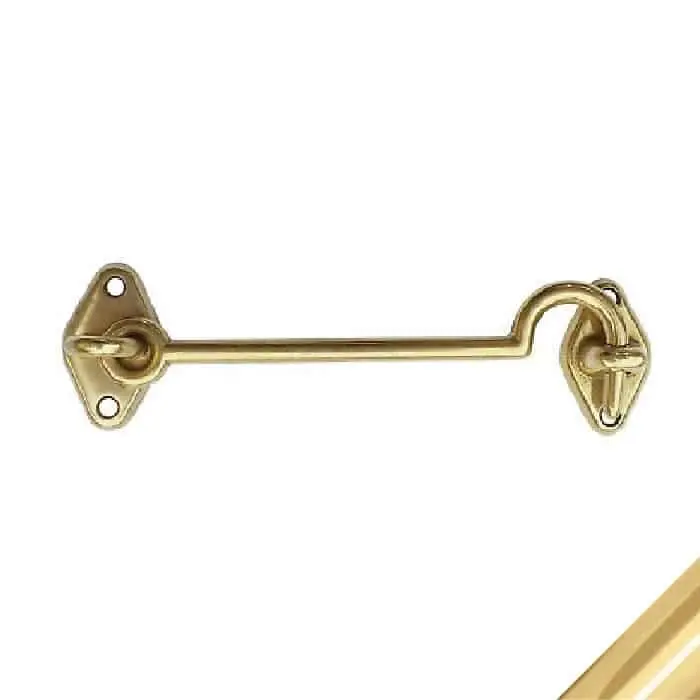 Shop Nu Catenaccio fermaporta Bal, lunghezza gancio 60 mm, finitura Ottone Lucido Verniciato