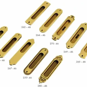 Laatste Kans Maniglia ad incasso Bal, con o senza foro chiave, finitura Ottone Lucido Verniciato