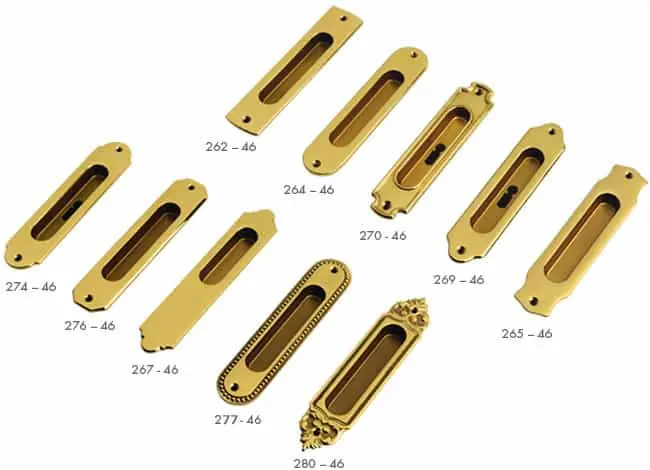 Laatste Kans Maniglia ad incasso Bal, con o senza foro chiave, finitura Ottone Lucido Verniciato