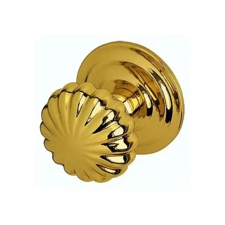 Hoge Kwaliteit Pomolo fisso Barocco 103-47 Bal per porta, rosetta tonda diametro 160 mm, finitura Ottone Lucido Verniciato