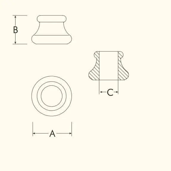 Betaalbaar Mezzo nodo base tonda Bal, diametro foro 16 mm, altezza 25 mm, finitura Ottone Lucido Verniciato