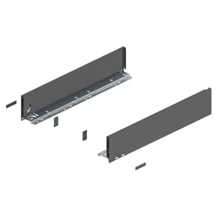 Shop Nu Set spondina K Legrabox 770K5002S Blum, altezza 128,5 mm, lunghezza 500 mm, Acciaio finitura Grigio Orione Opaco