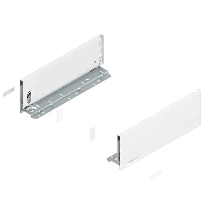 Set spondina K Legrabox 770K3502S Blum, altezza 128,5 mm, lunghezza 350 mm, Acciaio finitura Bianco Seta Opaco Actieprijs