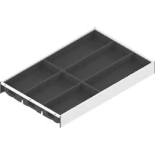 Portaposate AMBIA-LINE per cassetto LEGRABOX, lunghezza nominale 500 mm, larghezza 300 mm, colore Bianco Seta Opaco/Grigio Orione Opaco Populair