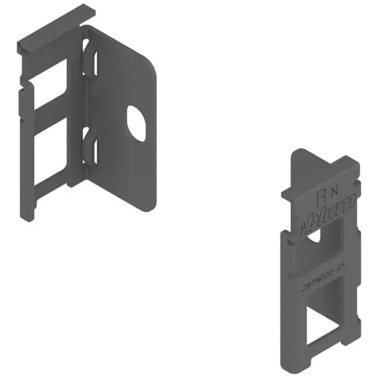 Set supporto schienale ZBT7N00S Blum per Legrabox N, finitura Grigio Orione Opaco Koop Vandaag