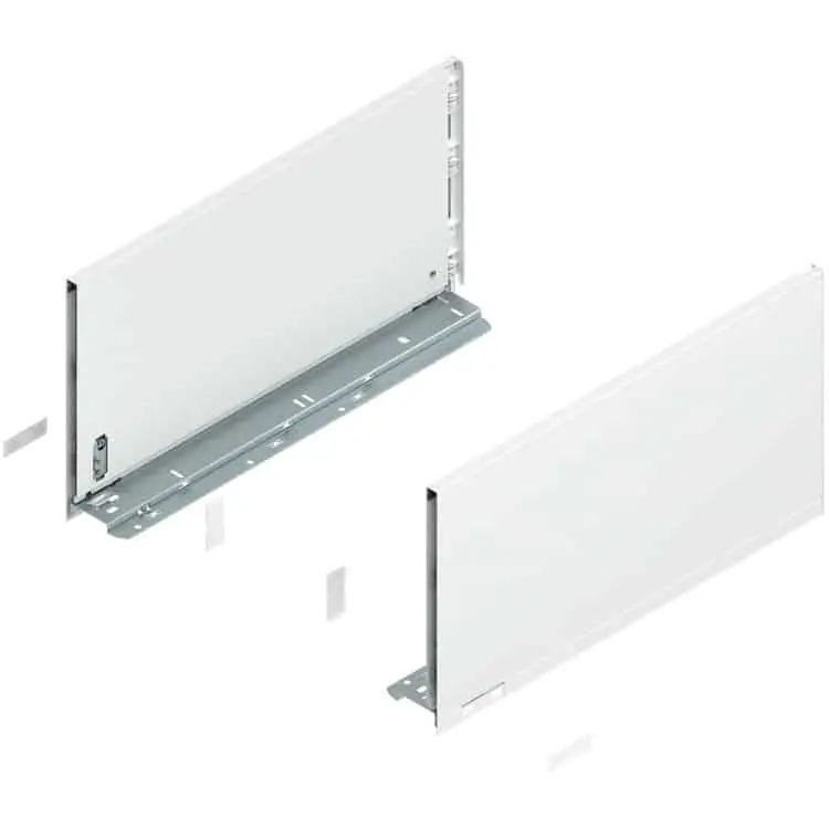 Set spondina F Legrabox 770F6502S Blum, altezza 241 mm, lunghezza 650 mm, Acciaio finitura Bianco Seta Opaco Aanbieding