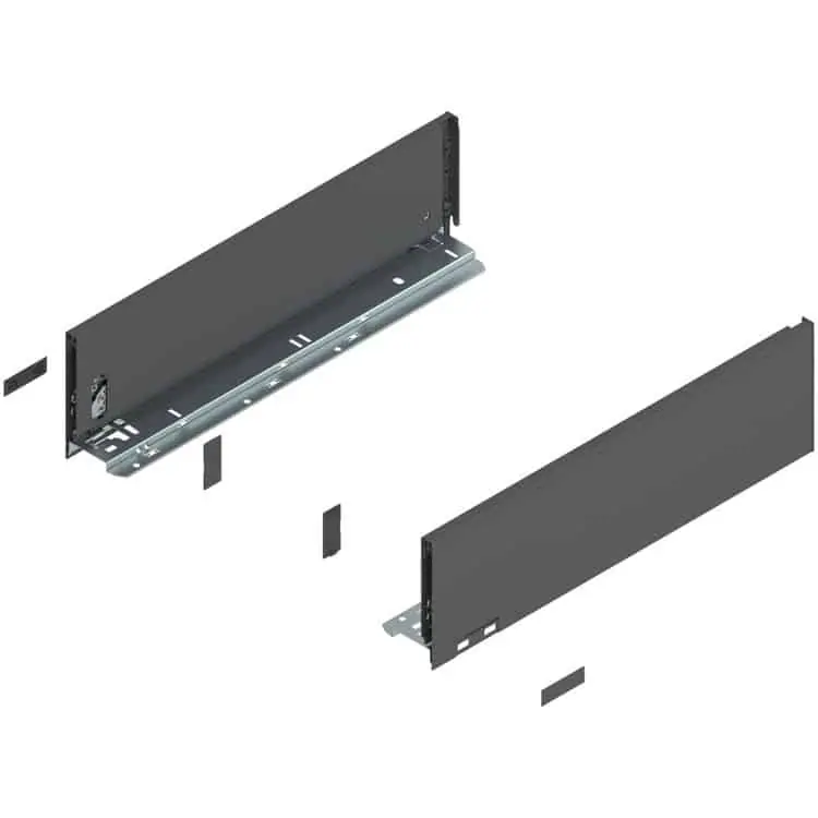 Weekendaanbieding Set spondina K Legrabox 770K5502S Blum, altezza 128,5 mm, lunghezza 550 mm, Acciaio finitura Grigio Orione Opaco