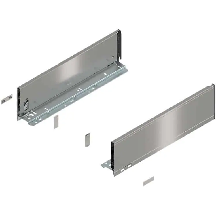 Shop Nu Set spondina K Legrabox 770K5000I Blum, altezza 128,5 mm, lunghezza 500 mm, Acciaio finitura Acciaio Inox Antimpronta