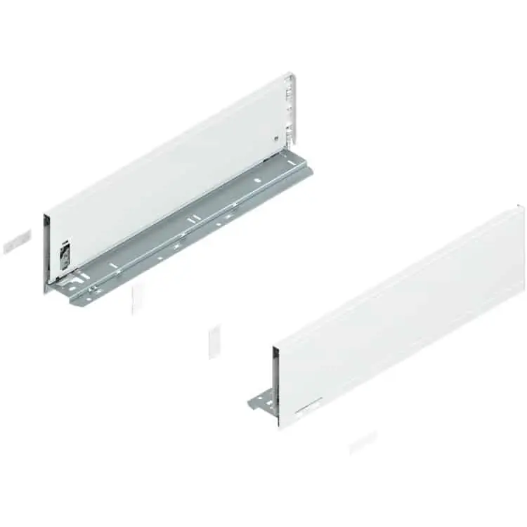 Set spondina K Legrabox 770K4502S Blum, altezza 128,5 mm, lunghezza 450 mm, Acciaio finitura Bianco Seta Opaco Aanbieding