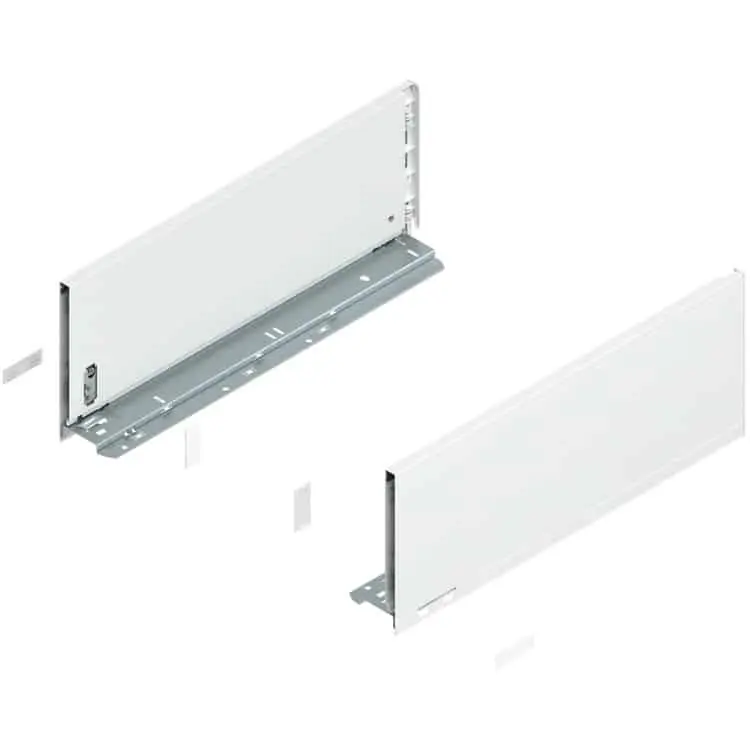 Direct Beschikbaar Set spondina C Legrabox 770C4502S Blum, altezza 177 mm, lunghezza 450 mm, Acciaio finitura Bianco Seta Opaco