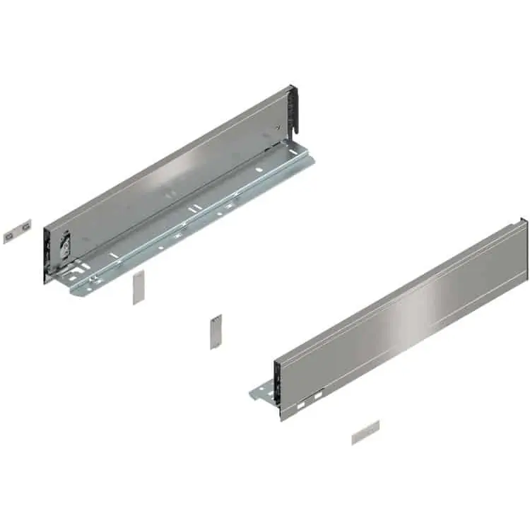 Set spondina M Legrabox 770M5002I Blum, altezza 90,5 mm, lunghezza 500 mm, Acciaio finitura Acciaio Inox Antimpronta Bestseller