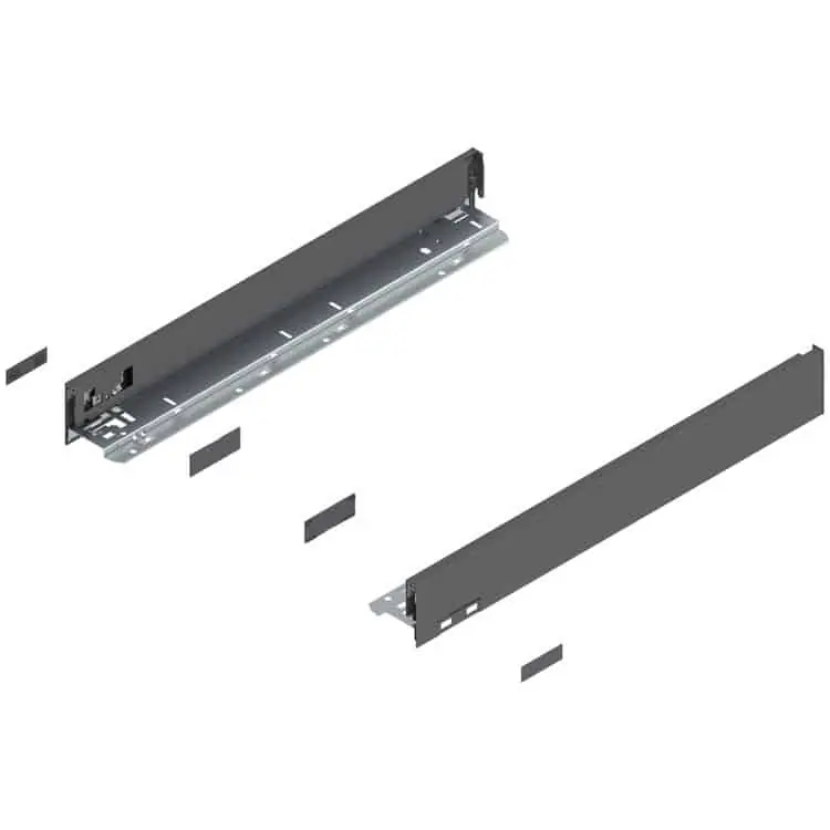 Beste Prijs Set spondina N Legrabox 770N4502S Blum, altezza 66,5 mm, lunghezza 450 mm, Acciaio finitura Grigio Orione Opaco