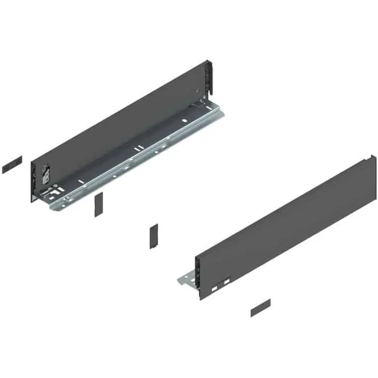 Set spondina M Legrabox 770M3002S Blum, altezza 90,5 mm, lunghezza 300 mm, Acciaio finitura Grigio Orione Opaco Uitverkoop