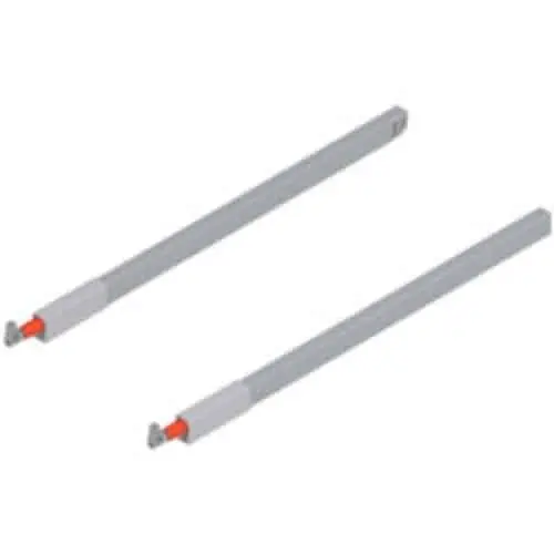 Ringhierina longitudinale (sopra) per TANDEMBOX antaro, lunghezza nominale 500 mm, destro+sinistro, colore R9006 Grigio Metallizzato Gecertificeerd