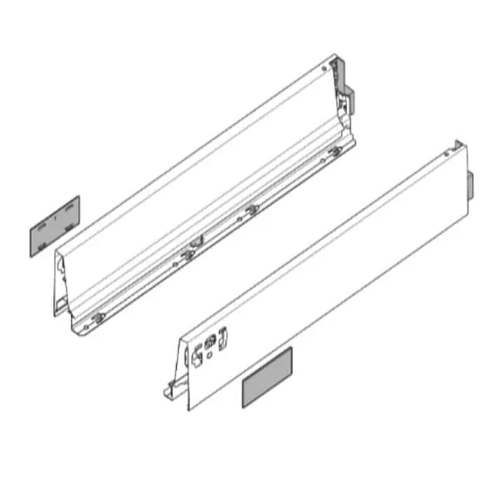 Shop Nu Sponda con placca 358M6002IA Blum per Tandembox intivo, lunghezza 600 mm, finitura Acciaio Inox