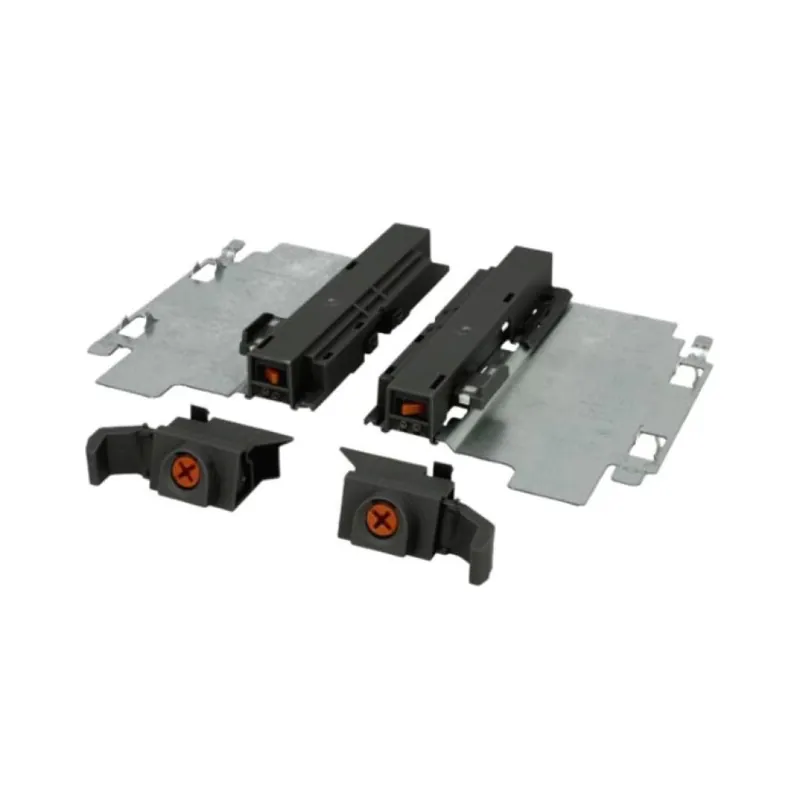 Set Tip-On T55.9150S Blum per guida Tandem 566 estrazione totale, Acciaio e Plastica finitura Grigio Populair