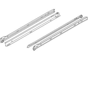 Beperkte Voorraad Guida scorrevole 230M2500 Blum per cassetto in legno, lunghezza 250 mm, estrazione parziale, portata 25 kg, Acciaio finitura Bianco Crema