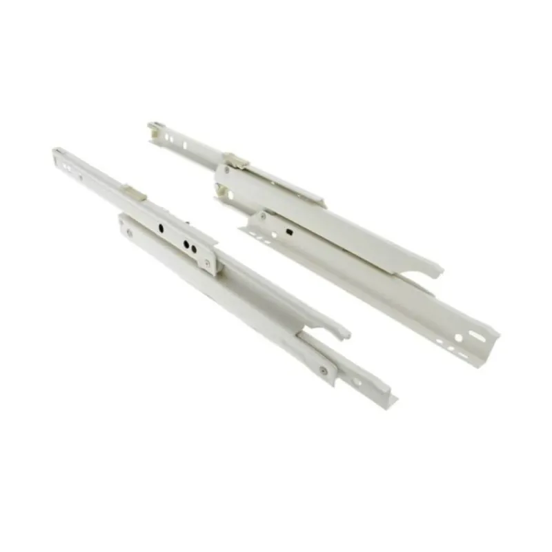 Guida scorrevole 430E4000 Blum per cassetto in legno, lunghezza 400 mm, estrazione totale, portata 30 kg, Acciaio finitura Bianco Crema Laatste Versie