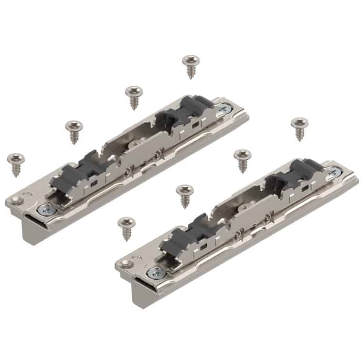 Set attacco frontale 20S4200A per bracci a ribalta Aventos Blum mod. HK, HL, HS, per telai di alluminio stretti, finitura Nichelato Alleen Vandaag