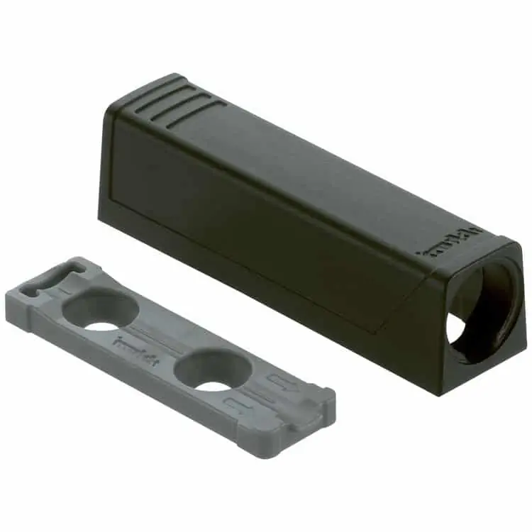Beste Prijs Piastrina di supporto diritta 956.1201 Blum, versione corta per ante TIP-ON, colore Nero Terra Opaco