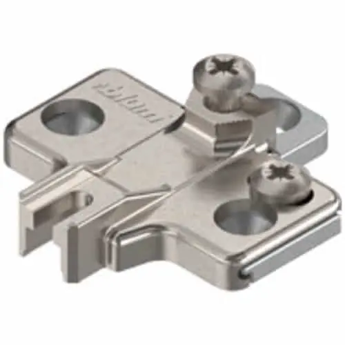 Aanbieding Piastrina di premontaggio 195H7100 Blum MODUL, a croce, altezza 0 mm, da avvitare con regolazione verticale, finitura Nichelato