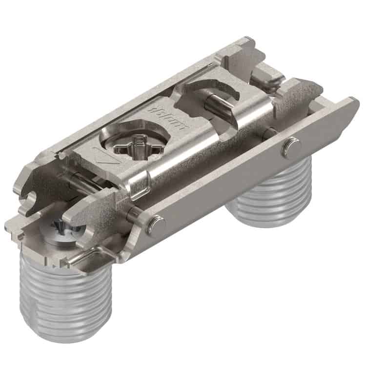 Piastrina di premontaggio 177h3100 Blum CLIP, diritta, altezza 0 mm, EXPANDO con regolazione verticale a eccentrico, finitura Nichelato Veilige Betaling