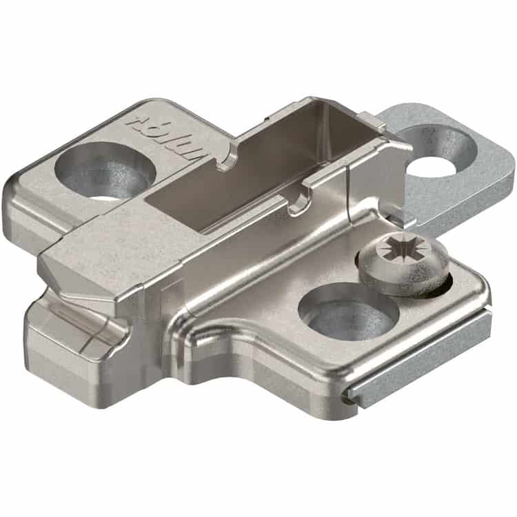 Direct Beschikbaar Piastrina di premontaggio 175h9160 Blum CLIP, a croce, altezza 6 mm, da avvitare EURO con regolazione verticale, finitura Nichelato