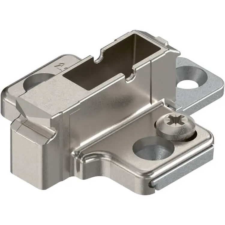 Op = Op Piastrina di premontaggio 175h7190 Blum CLIP, a croce, altezza 9 mm, da avvitare con regolazione verticale, finitura Nichelato