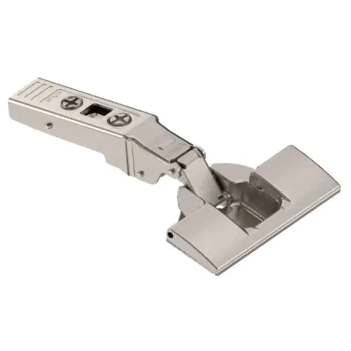 Cerniera ad angolo 79A9494BT Blum Clip Top con fondello Inserta, angolo +15 gradi, battuta sovrapposta, finitura Nichelata Laatste Kans