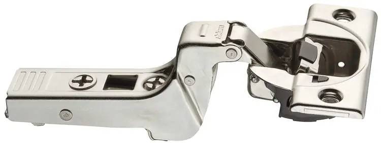 Cerniera Blum 71B9750 CLIP top BLUMOTION, 95° battuta interna, fondello da avvitare, per ante con profilati, finitura Nichelato Must-Have