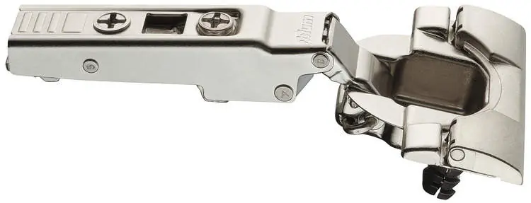 Cerniera Blum 72T3590 INSERTA CLIP top, 110° battuta con sormonto per porte con profilati, senza molla, finitura Nichelato Op = Op
