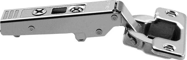 Cerniera Blum 75T1550.TL CLIP Top, 107° battuta con sormonto, fondello da avvitare, finitura Nichelato Merkproduct