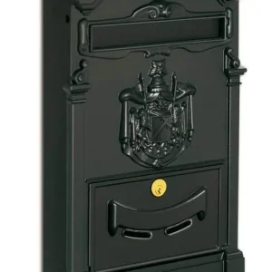 Cassetta Postale singola Alubox, serie Residence Maxi, formato rivista, misure 46x30x9,5 cm, in Alluminio, colore Nero Favoriet