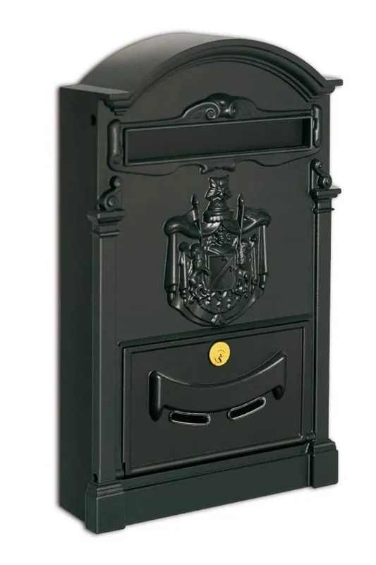 Cassetta Postale singola Alubox, serie Residence Maxi, formato rivista, misure 46x30x9,5 cm, in Alluminio, colore Nero Favoriet