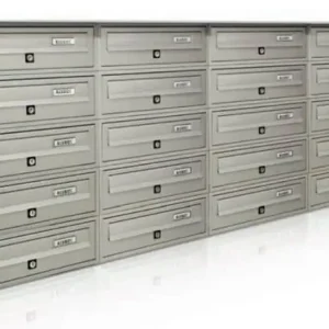 Cassetta postale condominiale Serie SLIM 5x4 a 20 posti Argento Metallizzato ALUBSLIM5X4AR Veilige Betaling