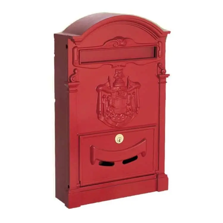 Cassetta Postale singola Alubox, serie Residence, formato rivista, misure 41x26x9 cm, in Alluminio, colore Rosso Direct Verzonden