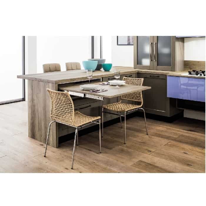 Direct Verzonden Tavolo estraibile da cassetto Lunch Atim, lunghezza 1200 mm, portata 60 kg, finitura Inox Bronzino